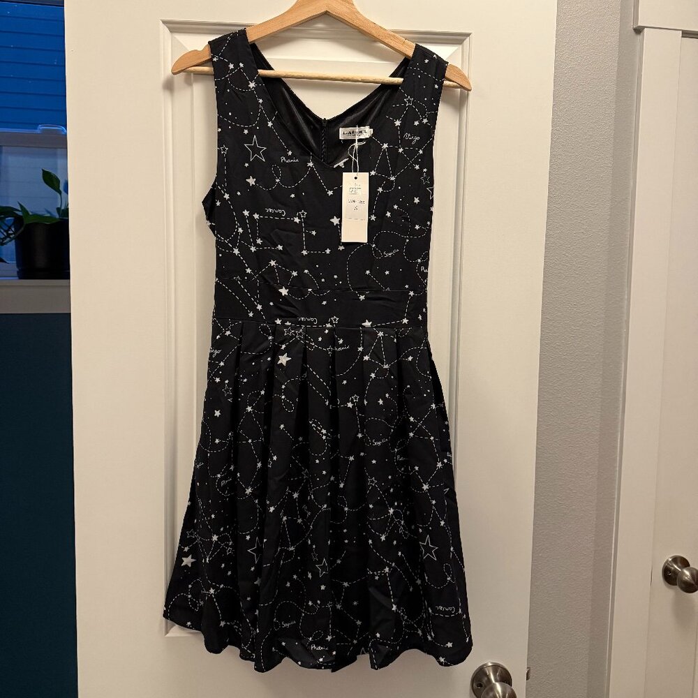 NWT - LA Soul Zodiac Constellations Dress with Tie Back, Size S